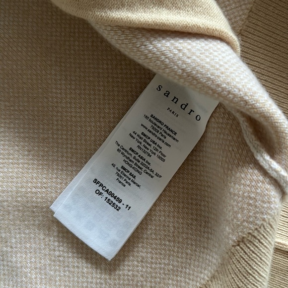 New Sandro Glenda Plaid Wool Cashmere
Cardigan Ecru Diamond Argyle Knit - Picture 16 of 16